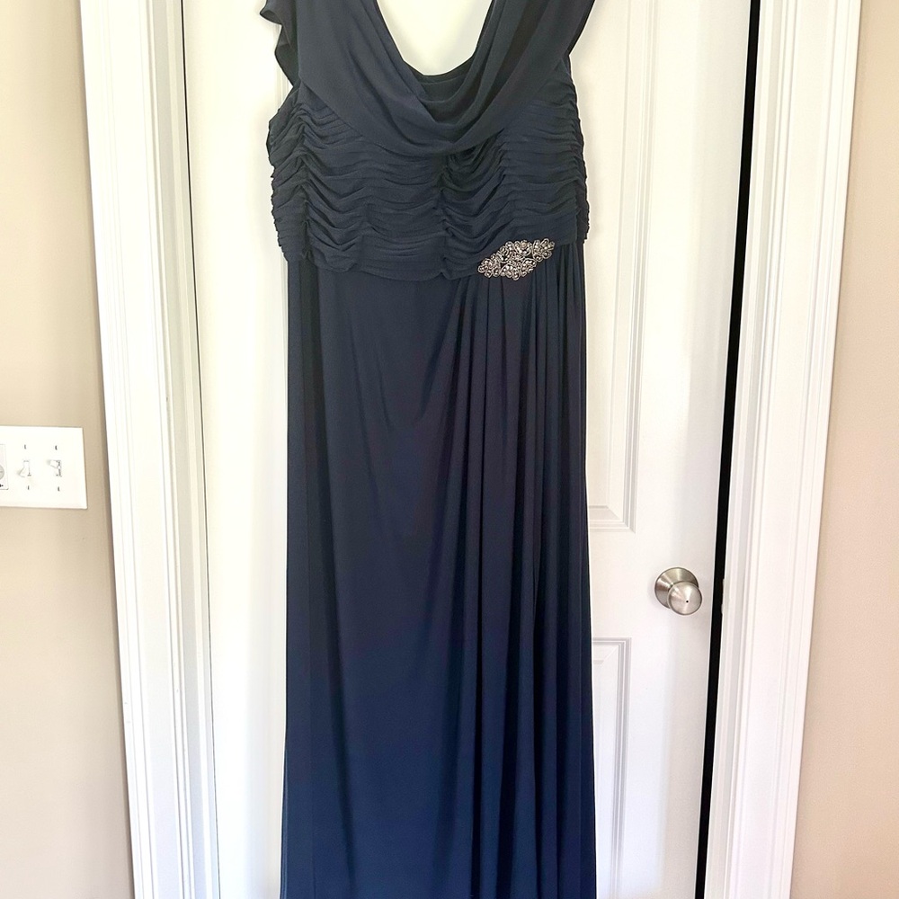 Alex Evenings Navy Maxi Dress with Embellishment